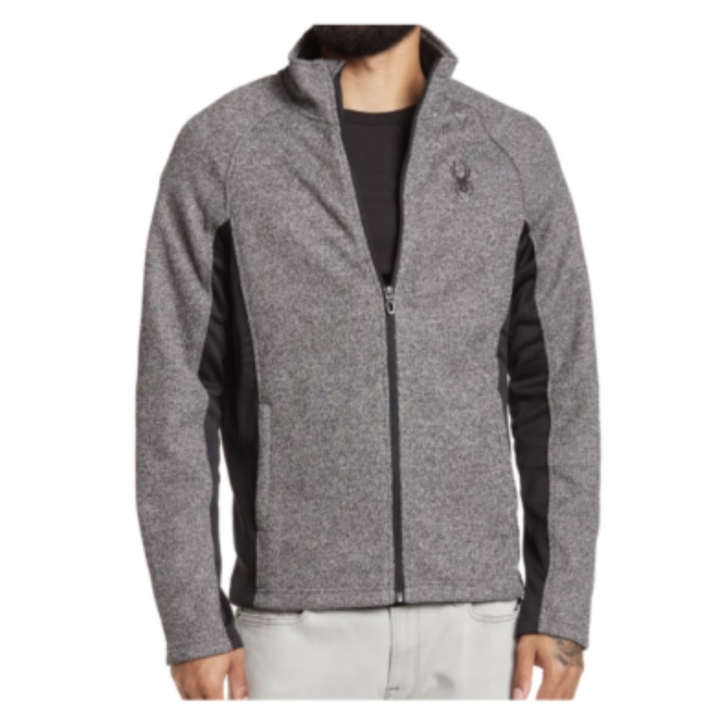 Spyder Charcoal Heather Constant Full Zip Jacket Size Large